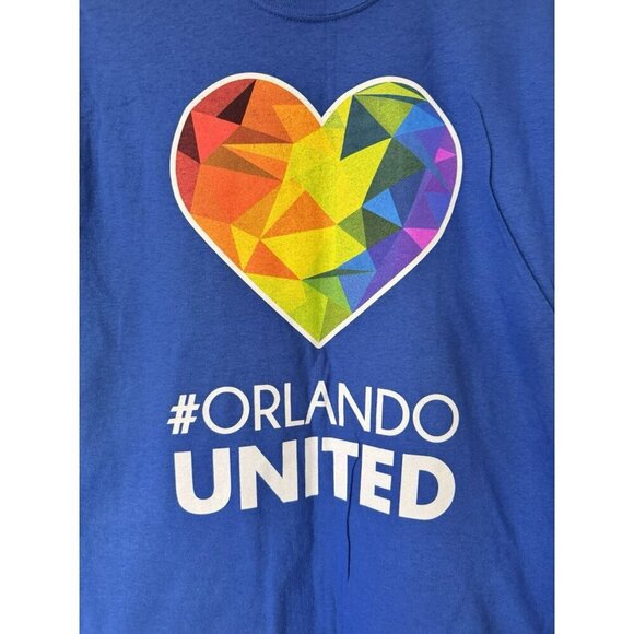 Orlando City SC Men Medium Screened Pride ORLANDO UNITED T shirt - Picture 2 of 6